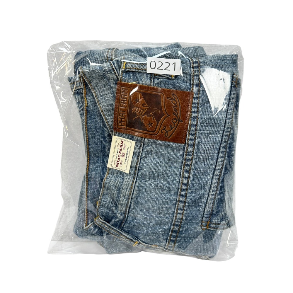 Phat Farm Legends Men 38 Blue Denim Cargo Shorts Baggy Y2K Streetwear NWT - Picture 10 of 10
